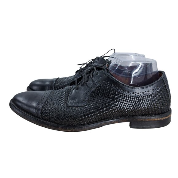 Allen Edmonds Shreveport Black Leather Lace Up Oxfords Size 9.5 Split Toe Woven - Picture 6 of 15